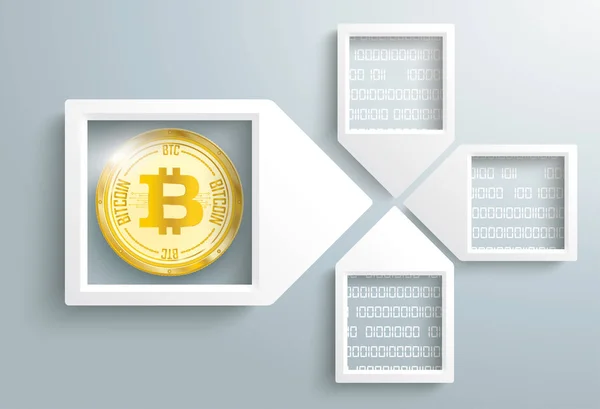 Kağıt ok veri Bitcoin Blockchain kare — Stok Vektör