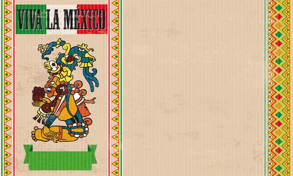 Maya Viva La México Vintage Header — Vector de stock