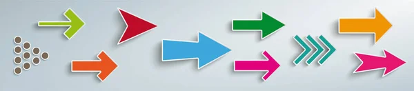 Flèches colorées Set en-tête — Image vectorielle