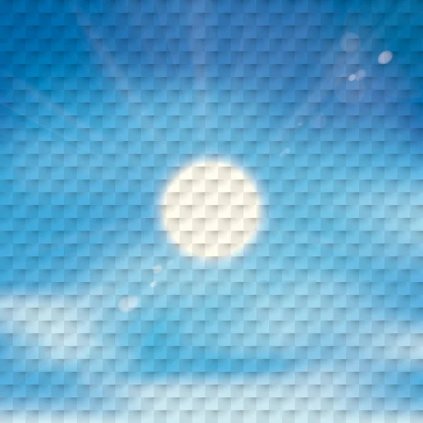 青い空太陽格子縞の背景 — ストックベクタ