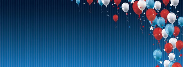 Ballons étoiles bleu vintage en-tête — Image vectorielle