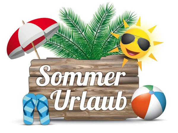 Texte allemand Sommerurlaub — Image vectorielle