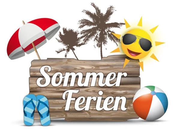 German text Sommerferien — Wektor stockowy