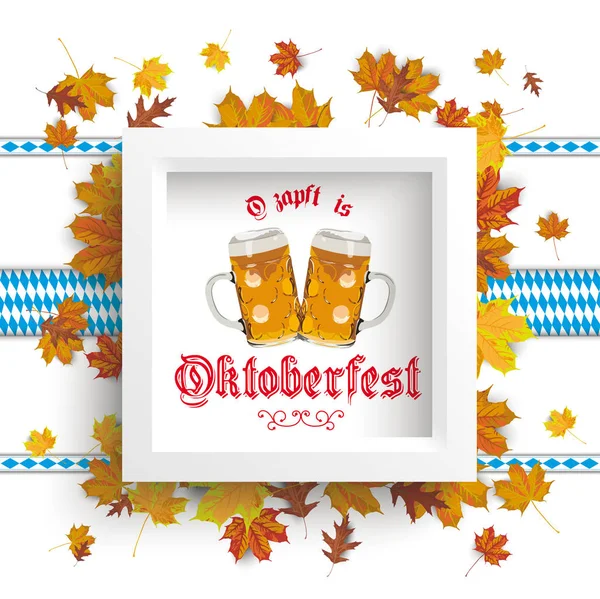 Texto alemão Ozapft is and Oktoberfest — Vetor de Stock