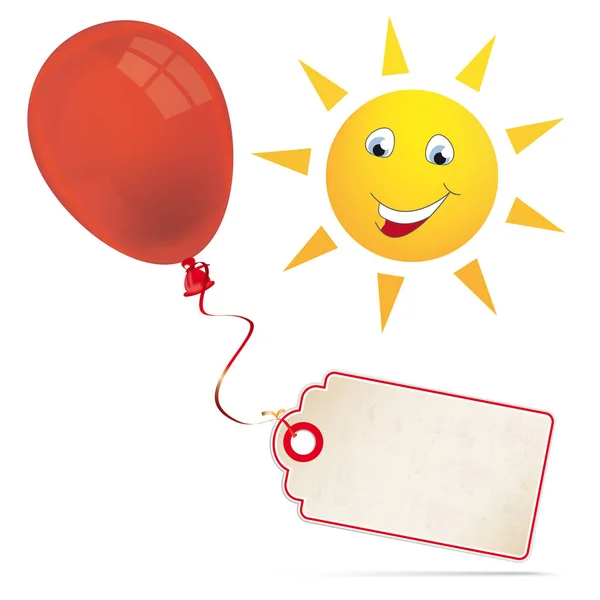 Prijs sticker en rode ballon — Stockvector