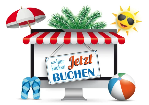 Deutscher text jetzt buchen — Stockvektor