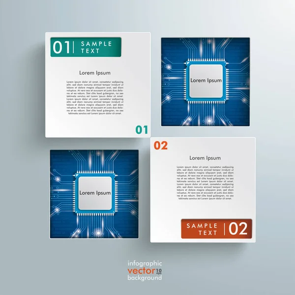 Infografik-Design mit Mikrochips — Stockvektor