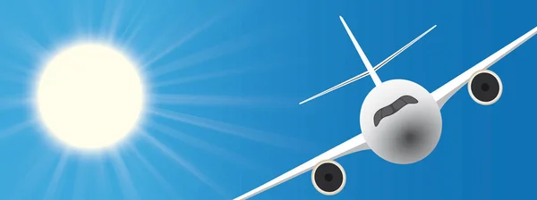 Modrá obloha a létající jet — Stockový vektor