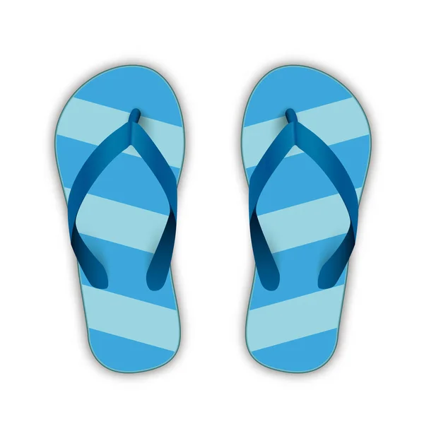 Blaue Flipflops auf Weiß — Stockvektor