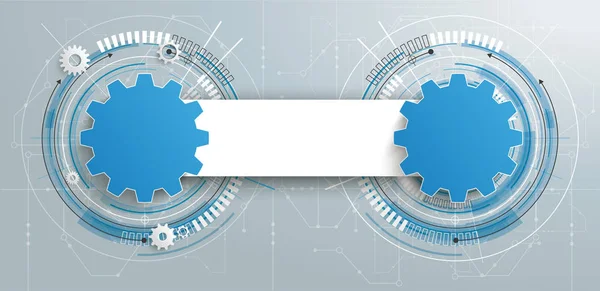 Rodas de engrenagem com diagrama de circuito — Vetor de Stock