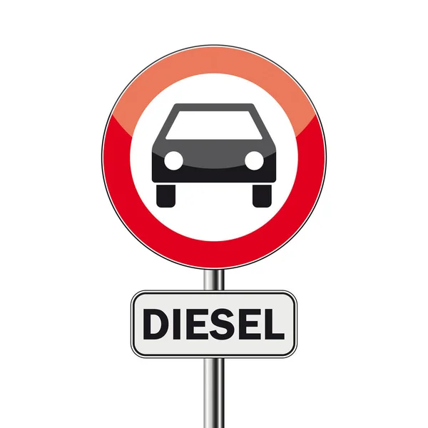 Sign No Diesel Cars — Stock Photo, Image