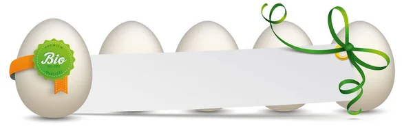 5 ovos Bio Eier Label —  Vetores de Stock