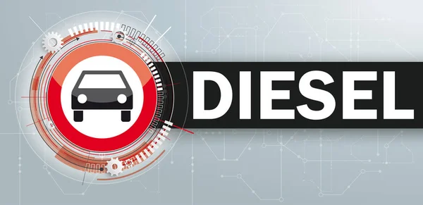 Diesel Car Stop Sign — Stock Photo, Image