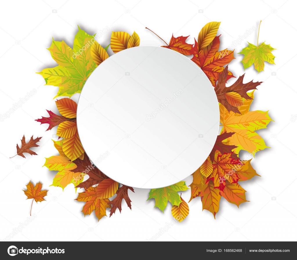 White paper circle with autumn foliage Stock Vector Image by ©limbi007 ...