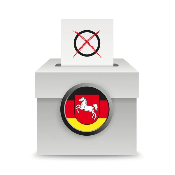 Caja de votación con papel de votación — Archivo Imágenes Vectoriales
