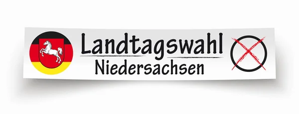 German Text Landtagswahl Niedersachsen — ストックベクタ