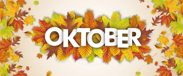 German text Oktober — Stockvector