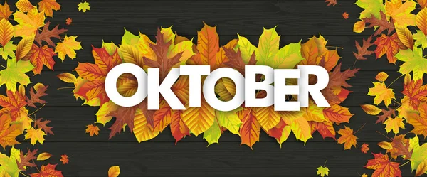 German text Oktober — Διανυσματικό Αρχείο