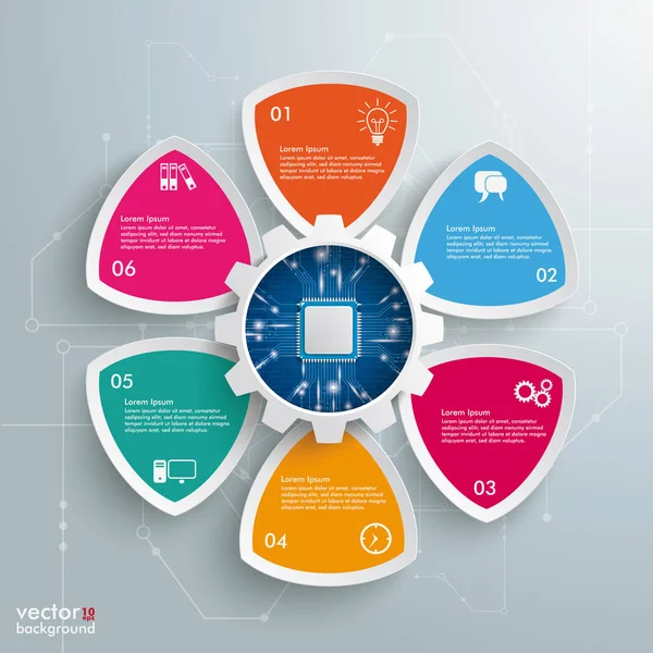 기어 휠 Infographic 디자인 — 스톡 벡터