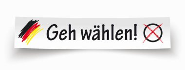 German Text Geh Waehlen clipart