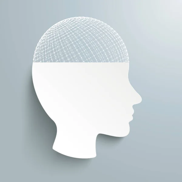 Punti collegati testa umana 3d — Vettoriale Stock