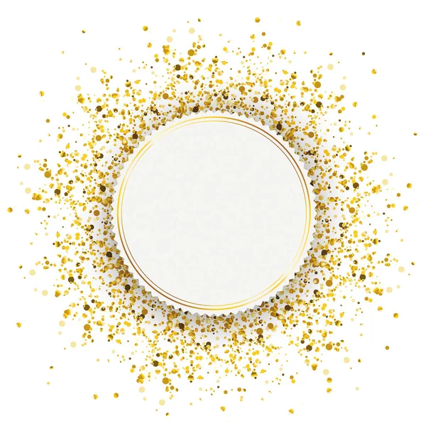 Emblem Golden Particles Confetti — Stock Vector