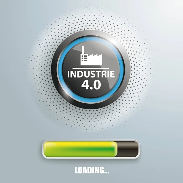 Clique mão botão Industrie 4.0 Carregando — Vetor de Stock