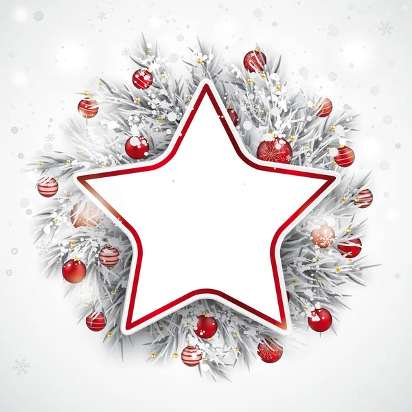 Natale congelato ramoscelli neve Baubles Star — Vettoriale Stock