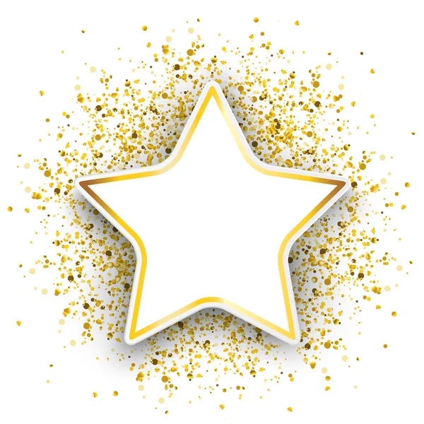 Estrela Com Partículas Douradas Confete Fundo Branco Arquivo Vetorial Eps —  Vetores de Stock