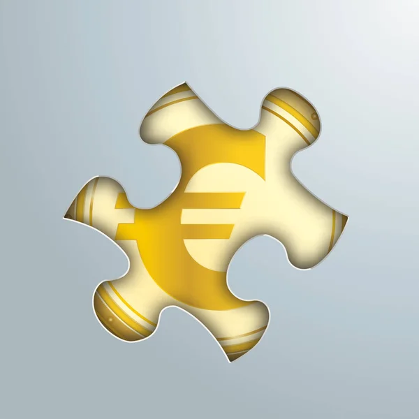 Puzzle agujero euro dólar moneda — Archivo Imágenes Vectoriales