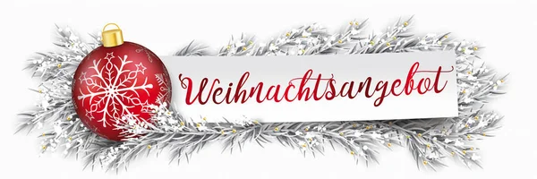 ドイツ語のテキスト Weihnachtsangebot — ストックベクタ