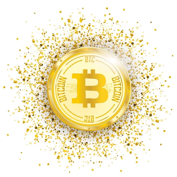Moeda Bitcoin dourada — Vetor de Stock