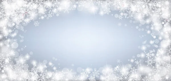 Заморожене скло Сніжинки Боке Заголовок — стоковий вектор