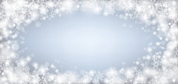 Copos de hielo de vidrio congelado Bokeh Header — Vector de stock