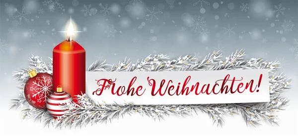 Texto alemán Frohe Weihnachten — Vector de stock