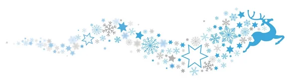 Copos Nieve Renos Estrellas Fondo Blanco Archivo Vectorial Eps — Vector de stock