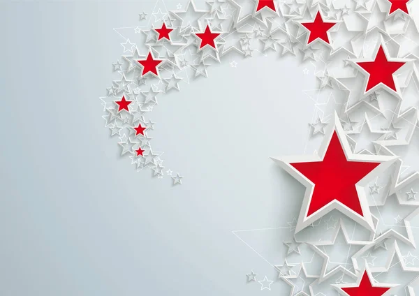 Étoiles blanches et rouges sur fond — Image vectorielle
