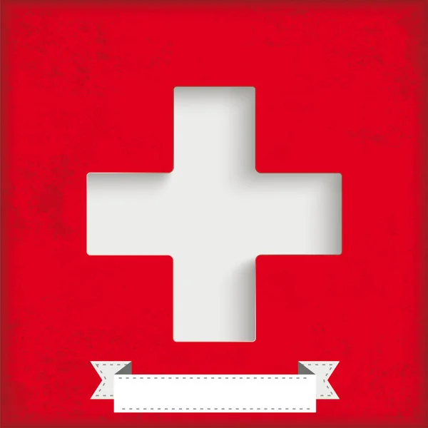 Εκλεκτής Ποιότητας Φόντο Σχεδιασμό Λευκό Ιατρικό Σταυρό Και Λευκή Κορδέλα — Διανυσματικό Αρχείο