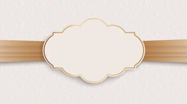 Wallpaper Golden Ribbon Classic Emblem — Stock Vector