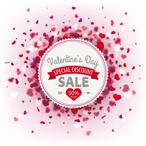 Modelo Colorido Com Corações Vermelhos Para Venda Dia Dos Namorados —  Vetores de Stock