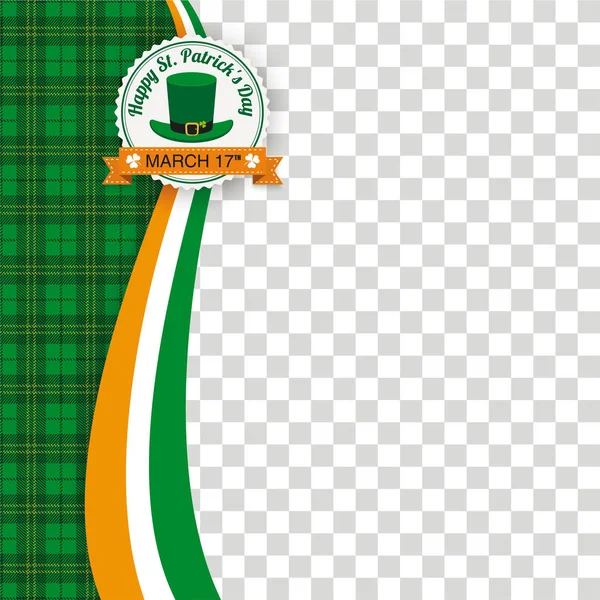 绿色爱尔兰格子背景为 帕特里克天 — 图库矢量图片