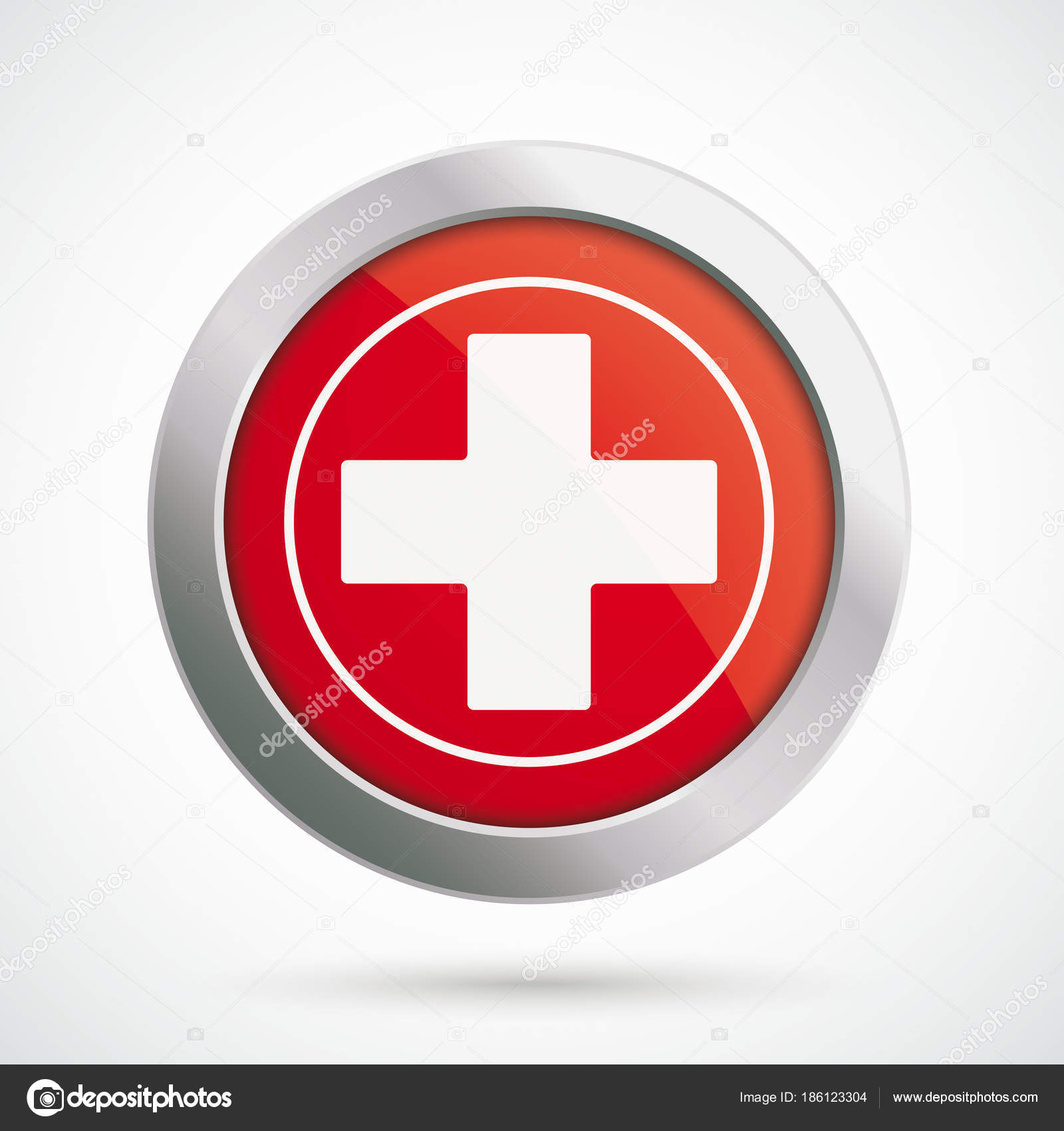 Logo cruz blanca sobre fondo rojo