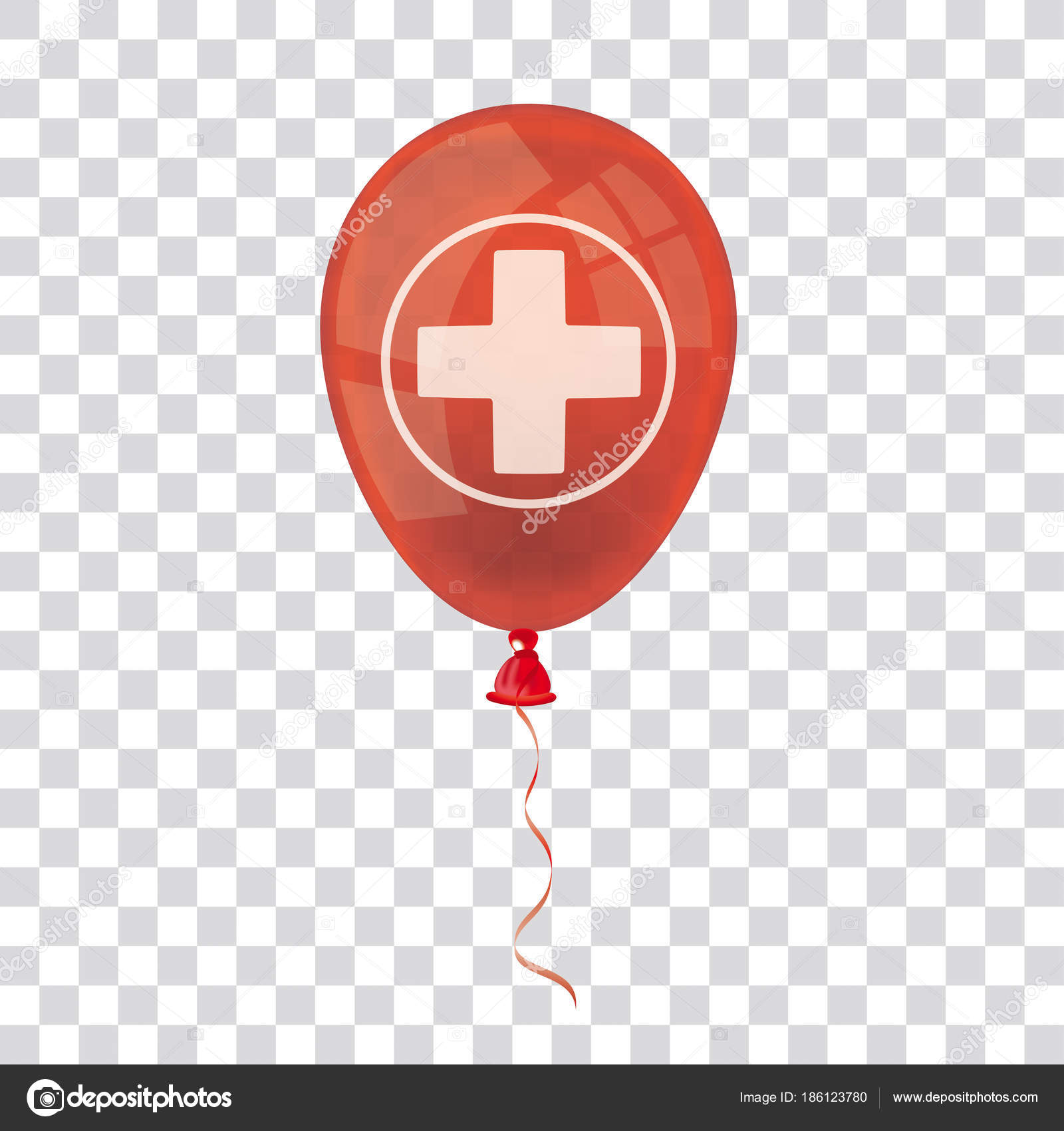 Red Balloon White Cross Checked Background Vector Image By C Limbi007 Vector Stock