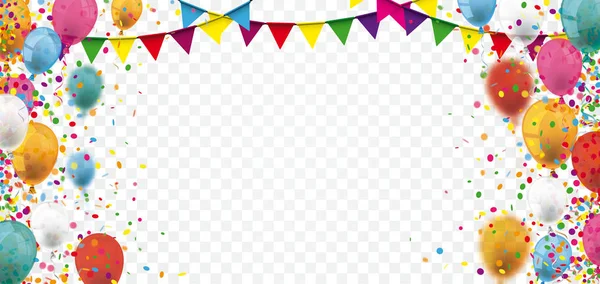 Gekleurde Confetti Ballonnen Geselecteerde Achtergrond Eps Vector Bestand — Stockvector