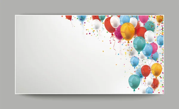 Colored Balloons Confetti Gray Background Eps Vector File — Stock Vector