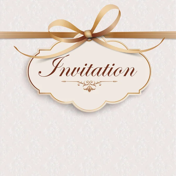 Invitation Card Ribbons Emblem Classic Ornaments Eps Vector File — Stock Vector