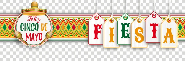 Banner Price Stickers Mexican Ornaments Colored Emblem Eps Vector File — Stock Vector