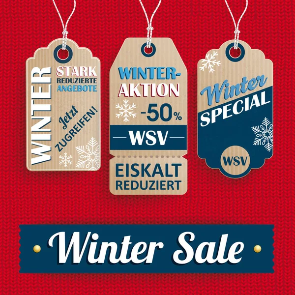 Немецкий Текст Wsv Stark Reduzierte Angebote Translate Winter Sale Reduced — стоковый вектор