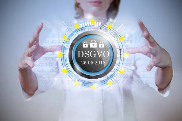 Texto Alemão Dsgvo Traduzir Regulamento Geral Proteção Dados — Fotografia de Stock