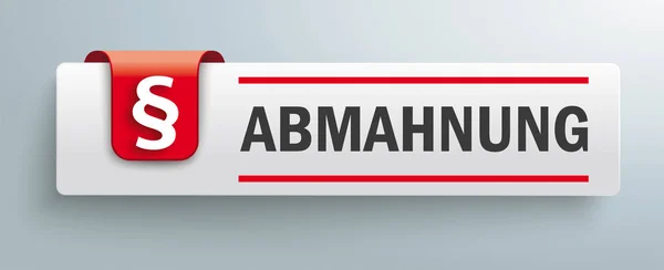 Aba com Parágrafo de marcador vermelho Abmahnung — Vetor de Stock
